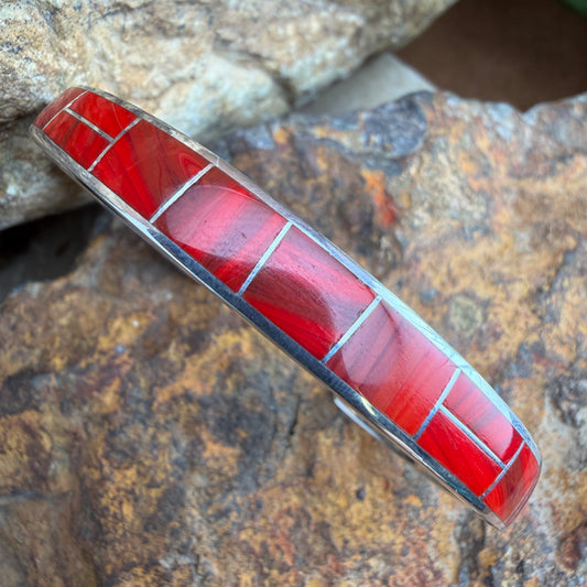 David Rosales Rosarita Inlaid Sterling Silver Bracelet