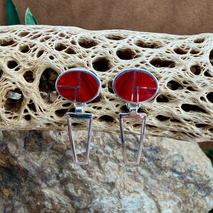 David Rosales Rosarita Inlaid Sterling Silver Earrings