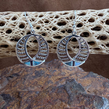 David Rosales Shalako Inlaid Sterling Silver Earrings