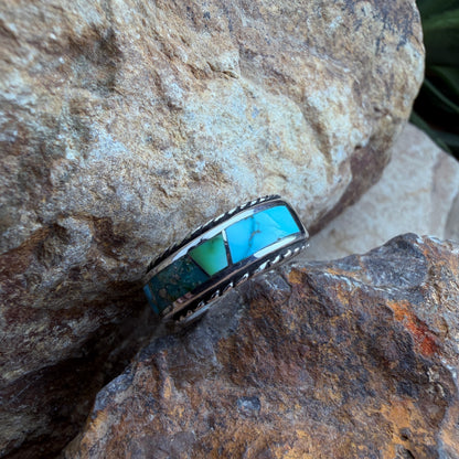 David Rosales Sonoran Gold Inlaid Sterling Silver Ring