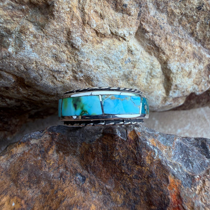 David Rosales Sonoran Gold Inlaid Sterling Silver Ring