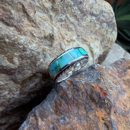 David Rosales Sonoran Gold Inlaid Sterling Silver Ring