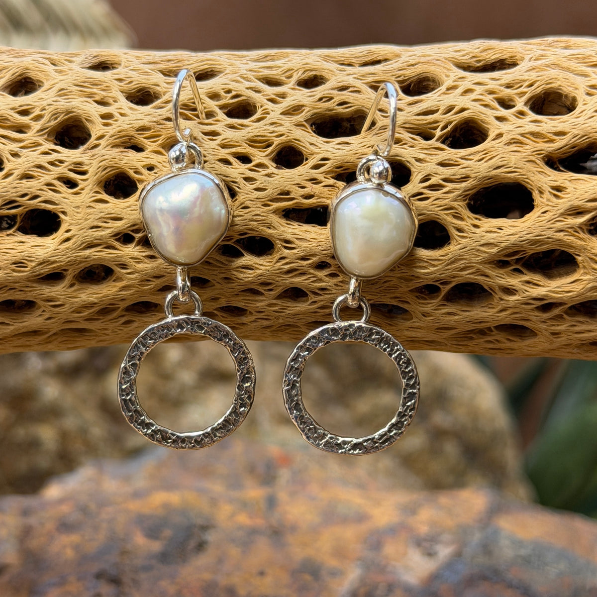 Freshwater Pearl and Sterling Silver Dangle Earrings