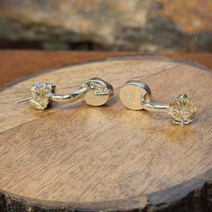 Bernyse Chavez freshwater pearl and silver beaded post earrings