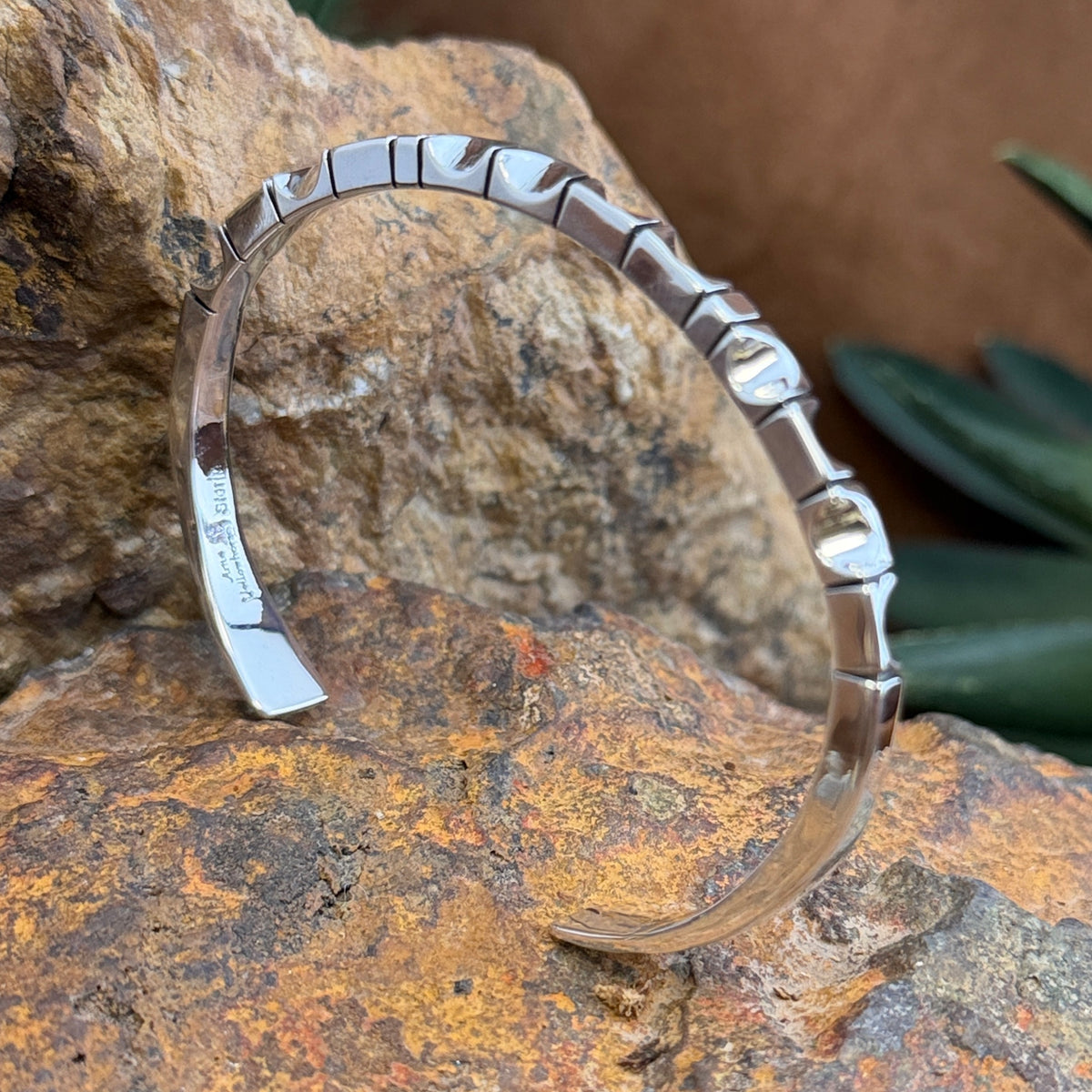 Sterling Silver Sculpted Geometric Cuff by Artie Yellowhorse - Size 7 1/2