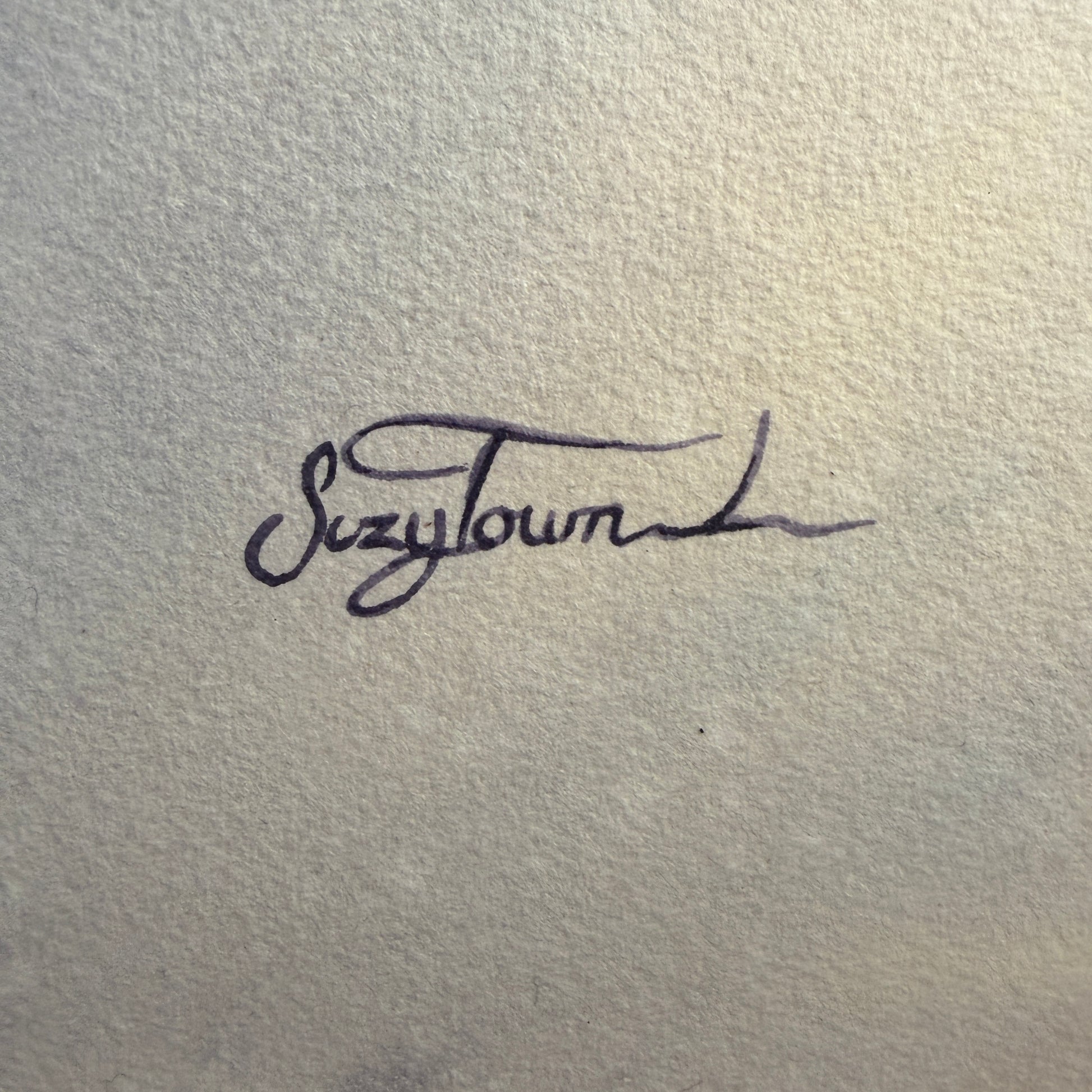 Signature on textured paper