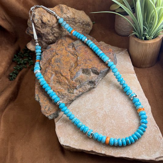 Royston Turquoise & Spiny Oyster Bead Necklace by 'Billy the Kid'