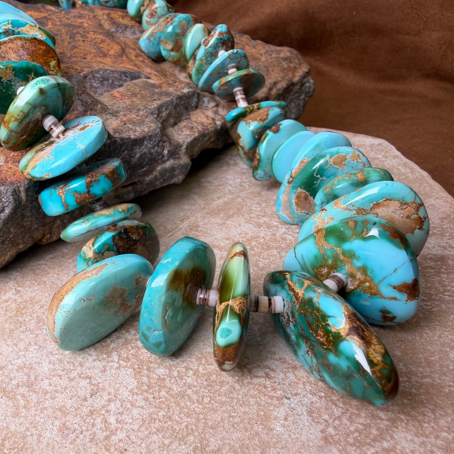 Vintage Royston Turquoise & Heishi Necklace — Estate