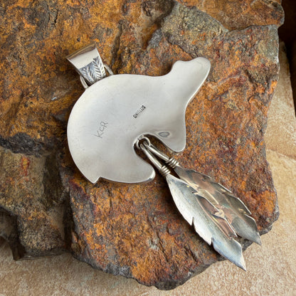 Vintage Multistone Inlay Bear Pendant — Estate