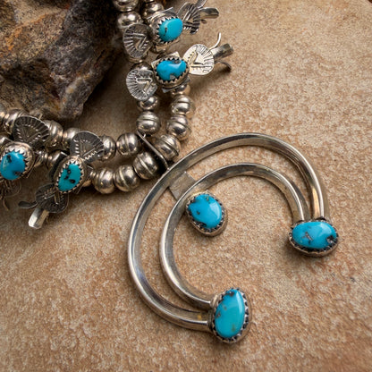 Vintage Turquoise Squash Blossom Necklace — Estate