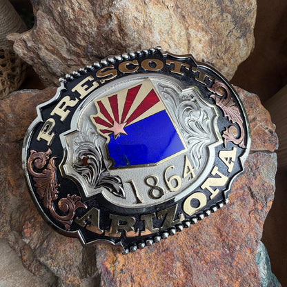 Prescott Arizona 1864 Belt Buckle – Exclusive Design by David Rosales