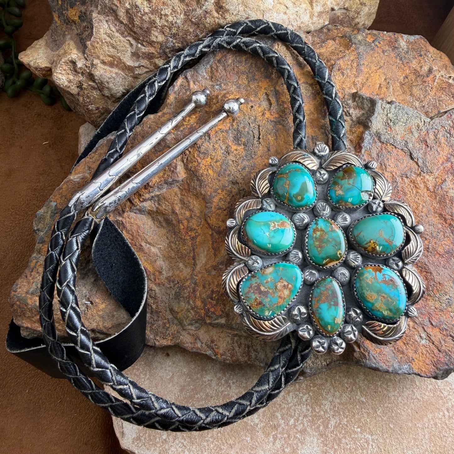 Vintage - 1960's Royston Turquoise Sterling Silver & Gold Bolo – Estate