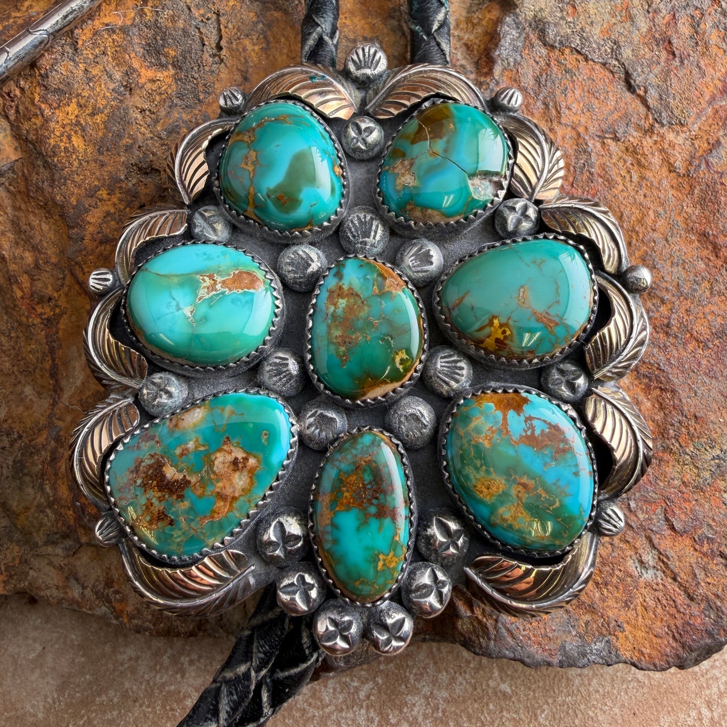 Vintage - 1960's Royston Turquoise Sterling Silver & Gold Bolo – Estate