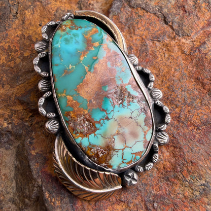 Vintage - 1960's Royston Turquoise Sterling Silver & Gold Pendant – Estate