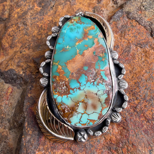 Vintage - 1960's Royston Turquoise Sterling Silver & Gold Pendant – Estate
