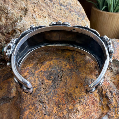 Vintage - 1960's Royston Turquoise Sterling Silver & Gold Cuff Bracelet – Estate