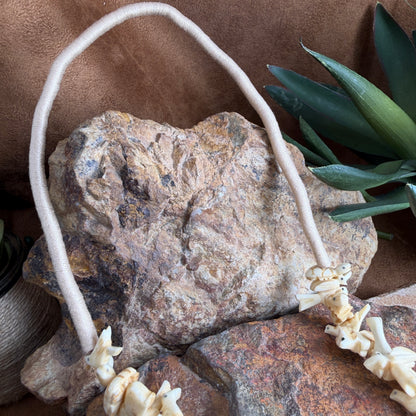 Vintage - Carved Bone Fetish Necklace - Estate