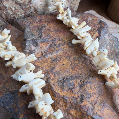 Vintage - Carved Bone Fetish Necklace - Estate