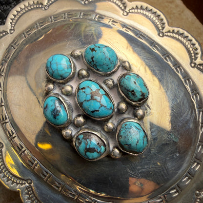Vintage - Native American Turquoise Cluster Concha Belt - Estate