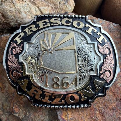 Prescott Arizona 1864 Belt Buckle – Exclusive Design by David Rosales