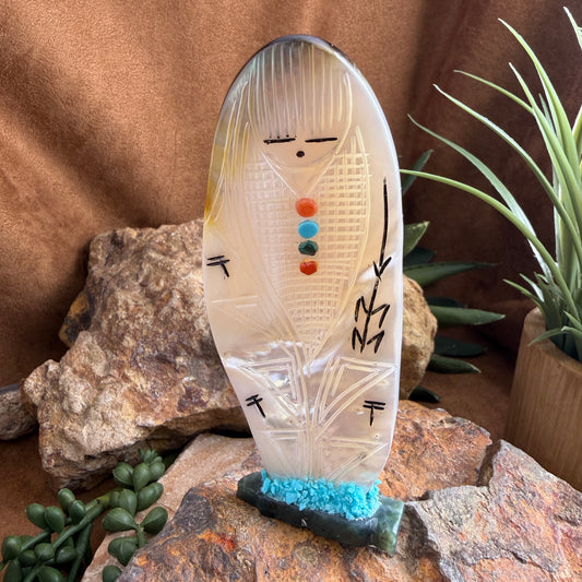 Zuni Corn Maiden – Two-Sided Shell Carving by Gloria Chatin