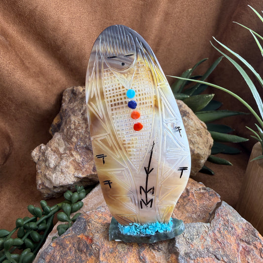 Zuni Corn Maiden – Two-Sided Shell Carving by Gloria Chatin
