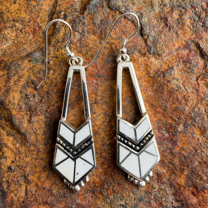 David Rosales Pristine Inlaid Sterling Silver Earrings