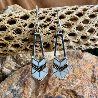 David Rosales Pristine Inlaid Sterling Silver Earrings