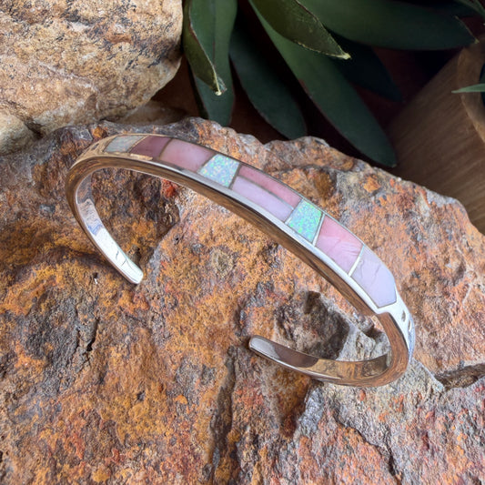 David Rosales Make Me Blush Inlaid Sterling Silver Bracelet