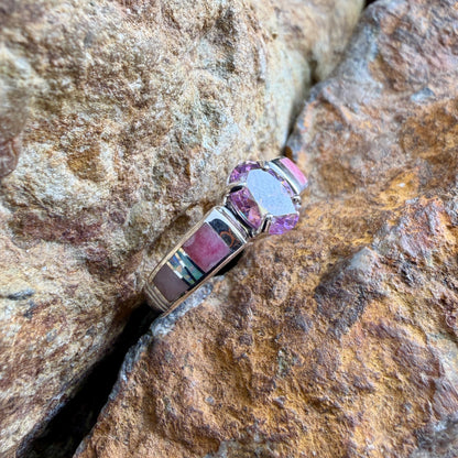 David Rosales Make Me Blush Inlaid Sterling Silver Ring w/ Pink Cubic Zirconia