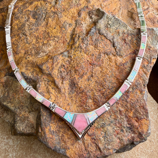 David Rosales Make Me Blush Inlay Sterling Silver Necklace