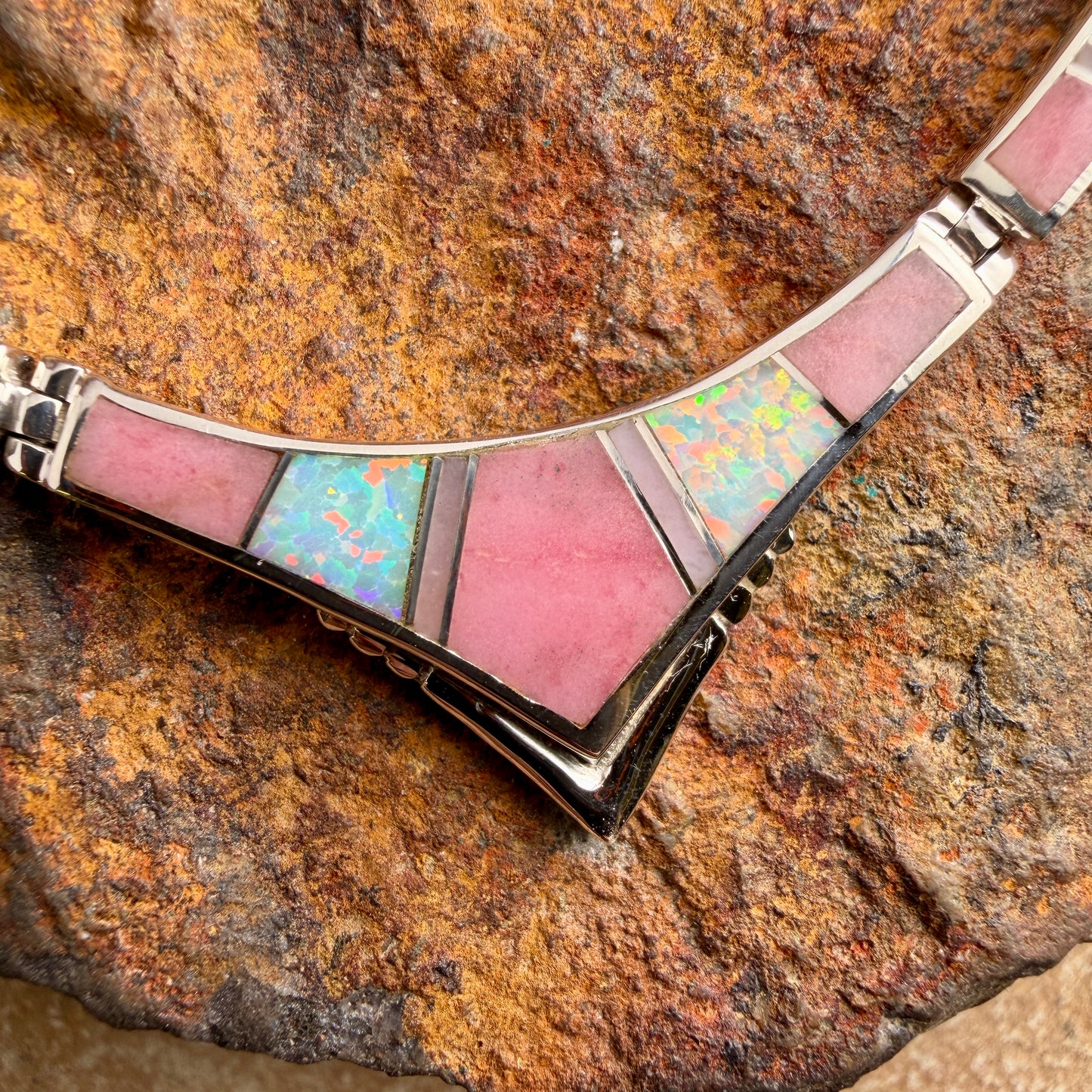 David Rosales Make Me Blush Inlay Sterling Silver Necklace