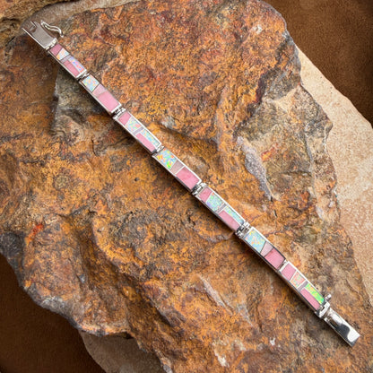 David Rosales Make Me Blush Inlaid Sterling Silver Big Link Bracelet