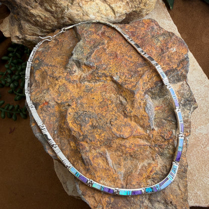 David Rosales Shalako Inlay Sterling Silver Necklace