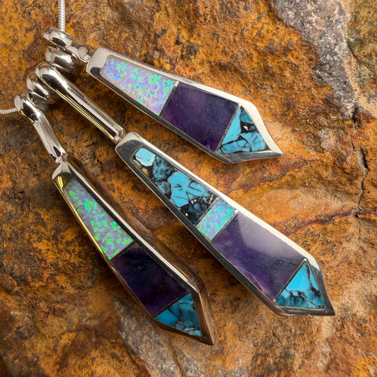 David Rosales Shalako Inlaid Sterling Silver Necklace