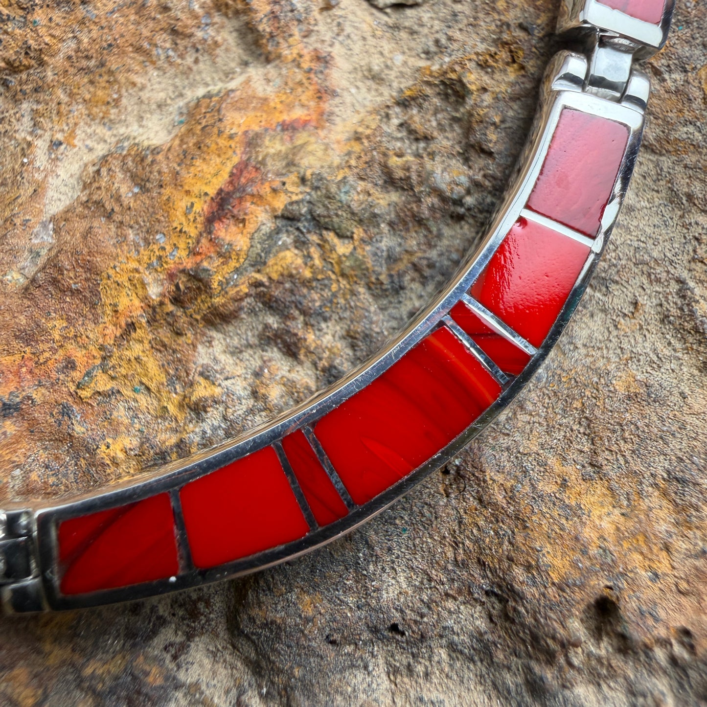 David Rosales Rosarita Inlay Sterling Silver Necklace