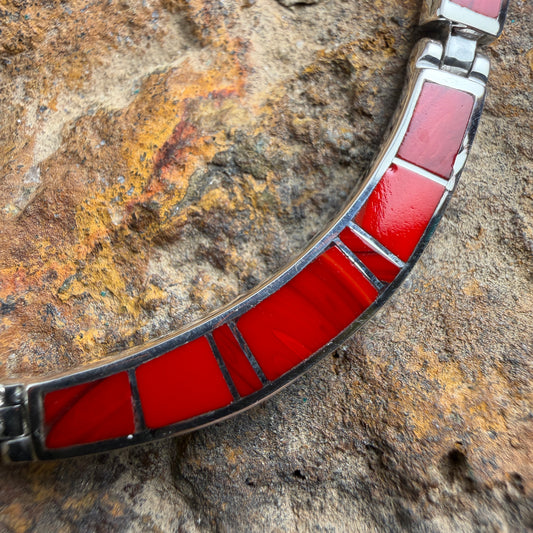 David Rosales Rosarita Inlay Sterling Silver Necklace