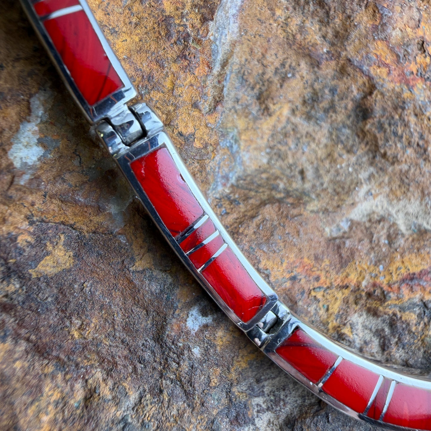 David Rosales Rosarita Inlay Sterling Silver Necklace