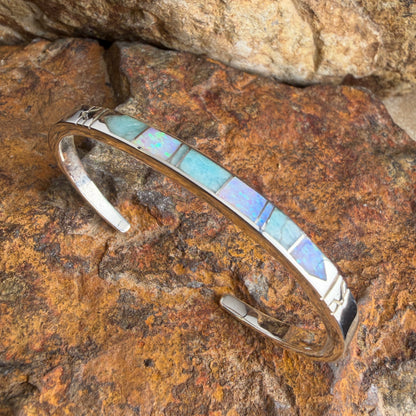 David Rosales Amazing Light Inlaid Sterling Silver Bracelet
