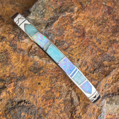 David Rosales Amazing Light Inlaid Sterling Silver Bracelet