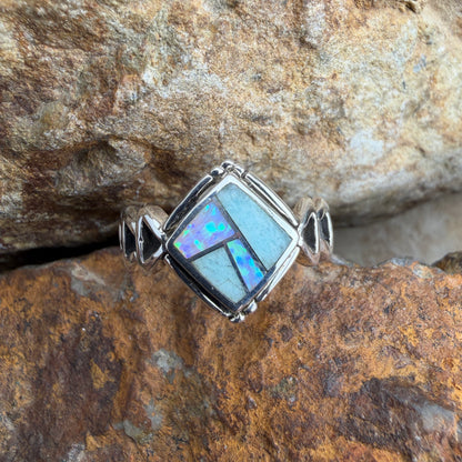 David Rosales Amazing Light Inlaid Sterling Silver Ring