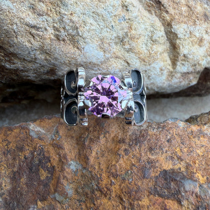 David Rosales Sterling Silver Country Pink Topaz Ring
