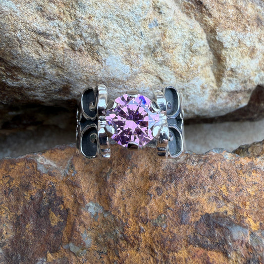 David Rosales Sterling Silver Country Pink Topaz Ring