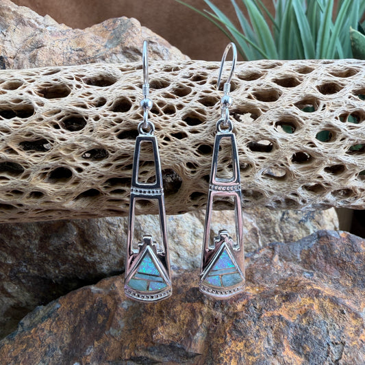David Rosales Amazing Light Inlaid Sterling Silver Earrings