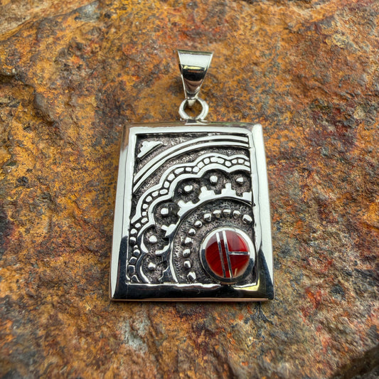 David Rosales Rosarita Inlaid Sterling Silver Pendant