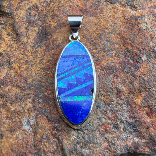 David Rosales Blue Sky Inlaid Sterling Silver Pendant