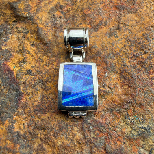 David Rosales Blue Sky Inlaid Sterling Silver Pendant