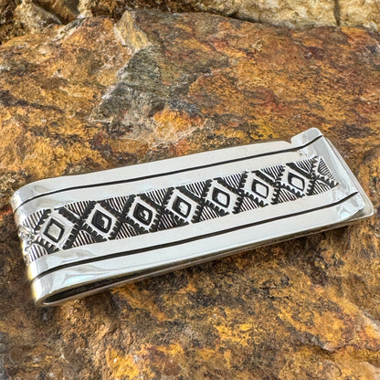 Persian Turquoise Sterling Silver Money Clip by Leonard Nez
