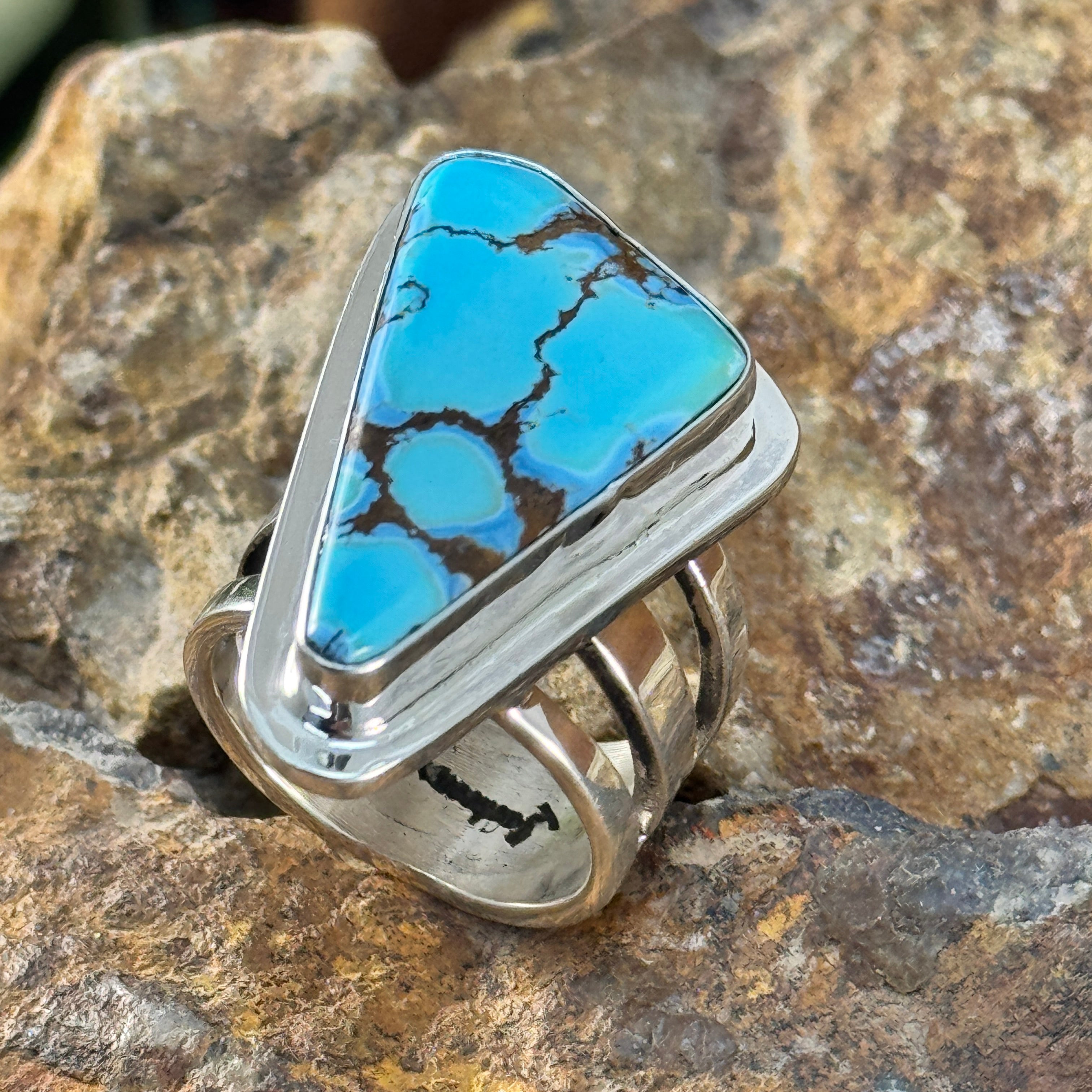 Golden Hill Turquoise Sterling Silver Ring – Size 9.5, One of a Kind