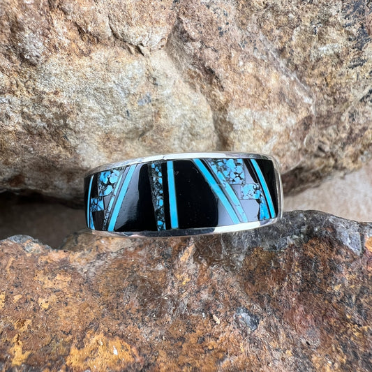 David Rosales Shadow Peak Inlaid Sterling Silver Ring